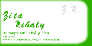zita mihaly business card